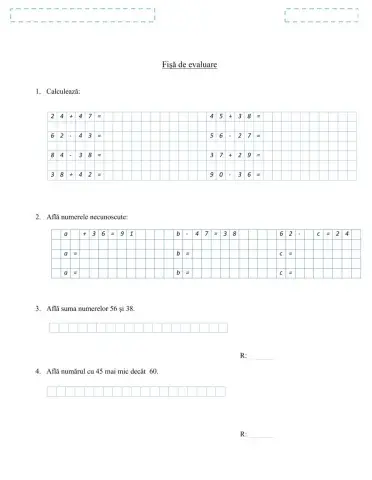 Adunarea și scăderea cu trecere peste ordin 0-100