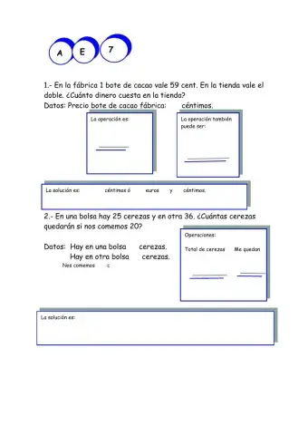 Problemas matemáticos de tercero