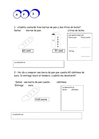 Problemas matemáticos de tercero