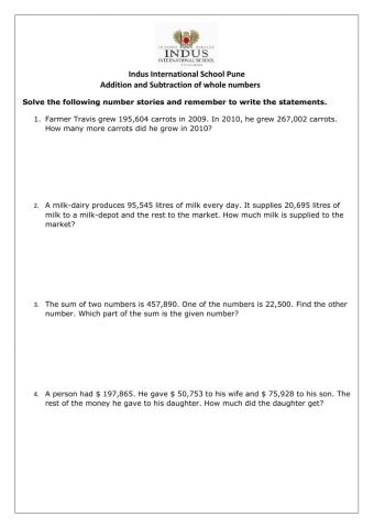 Addition and subtraction
