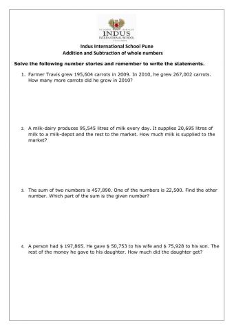 Addition and subtraction