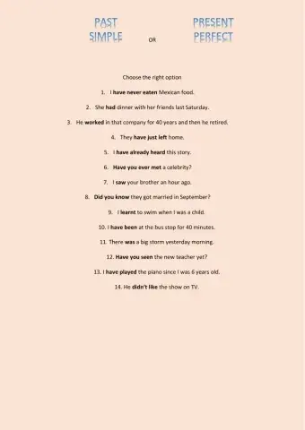 Present Perfect vs Past Simple