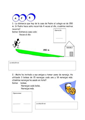 Problemas matemáticos de tercero