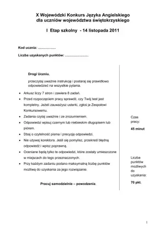 arkusz konkursowy 2011