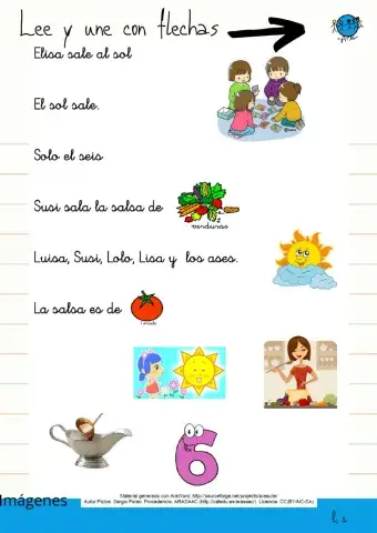 Lectura s y une con flechas