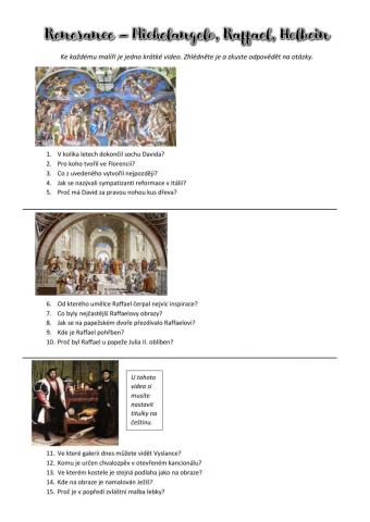Renesance - Michelangelo, Raffael, Holbein
