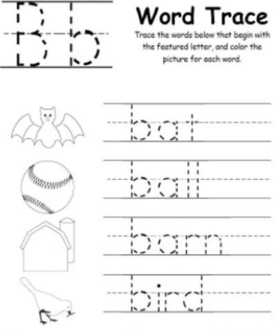 Letter B tracing