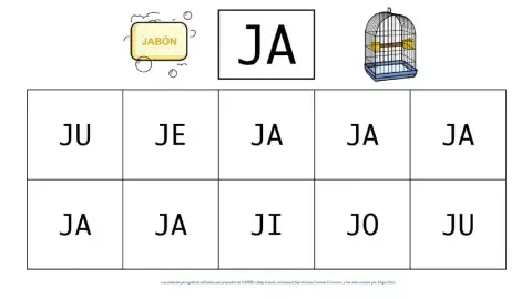 Silabas J-G mayúsculas