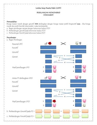 Lkpd persilangan monohibrid intermediet