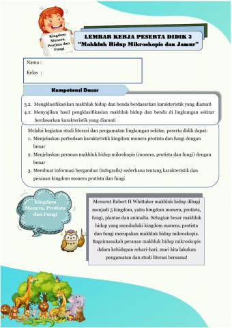 Klasifikasi Makhluk Hidup Mikroskopis dan Jamur