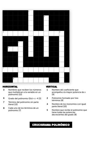 Crucigrama polinómico