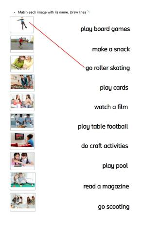 Unit 5: Match the image At The Youth Club