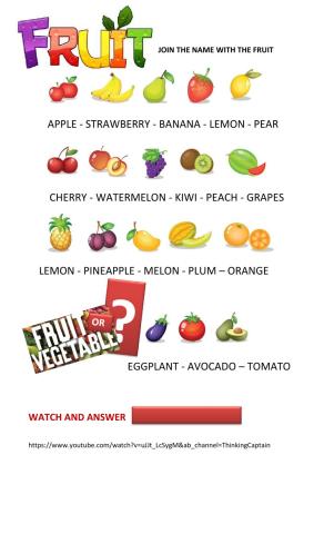 Fruits and vegetables