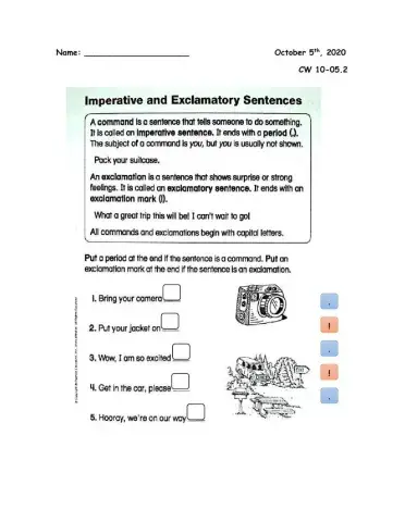 Imperative and Exclamatory Sentences