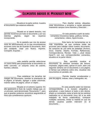 Elementos básicos de Microsoft Word