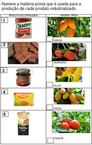 Matéria prima - produtos industrializados