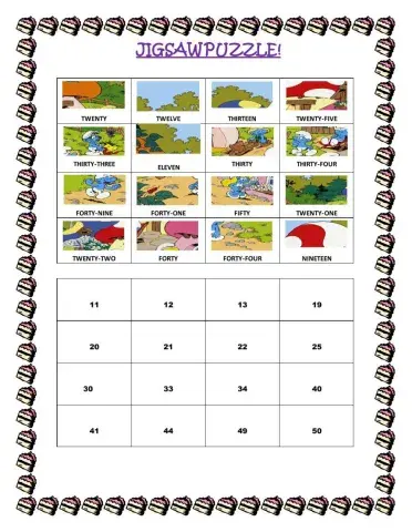 Numbers puzzle 1-50