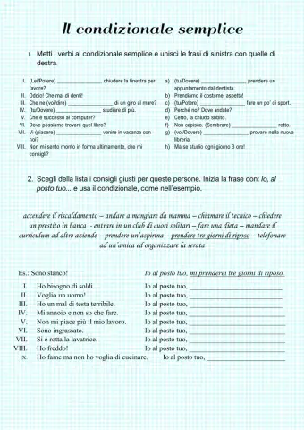 Il condizionale semplice