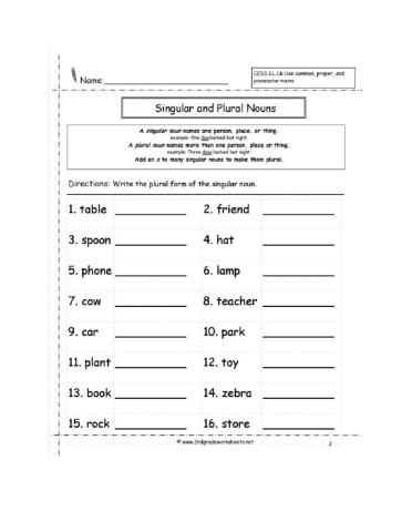 Singular and Plural Nouns
