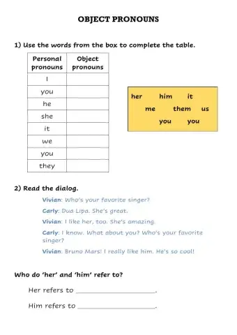 Grammar - Object Pronouns