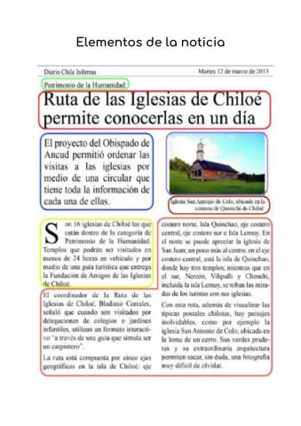 Elementos de la nota informativa