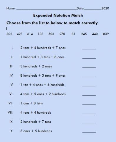Expanded Notation Link