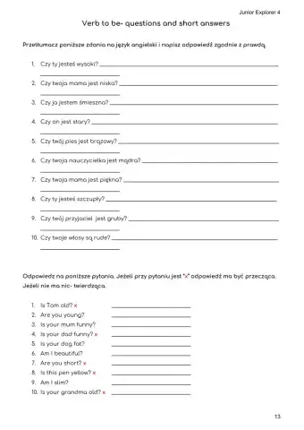 Verb to be- questions