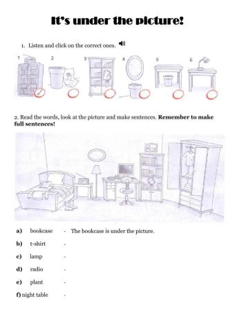 Furniture, prepositions and listening comprehension