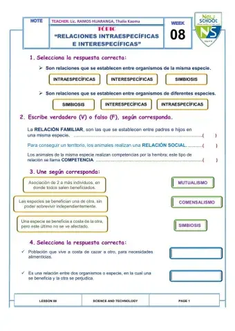 Relación intra e interespecífica