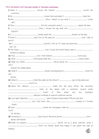 Past continous VS simple Past