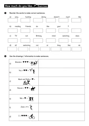 How much do you like - exercises