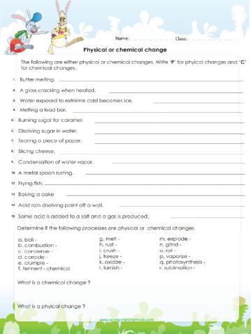 Physical and chemical changes