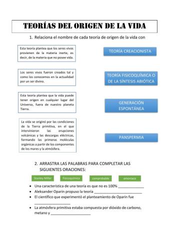 Teorías del origen de la vida