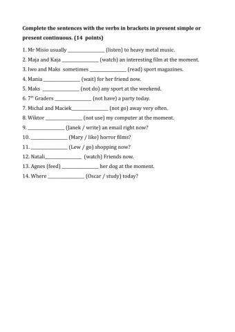 Present Simple vs Present Continuous