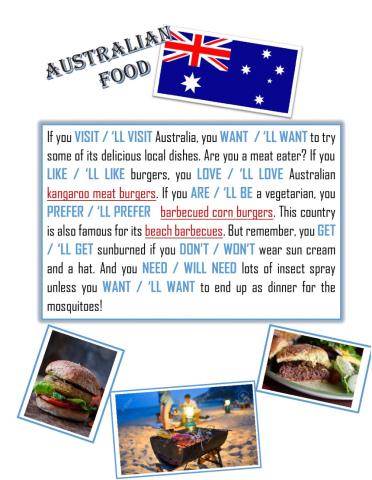 Australian Food- Conditional I