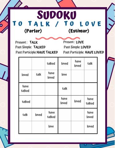 Sudoku verbs To talk and To love