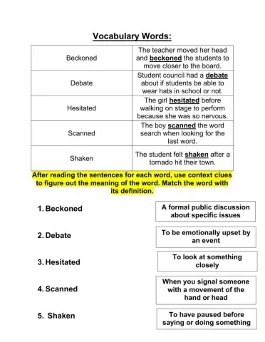 Grade 5 Context Clues 10-12