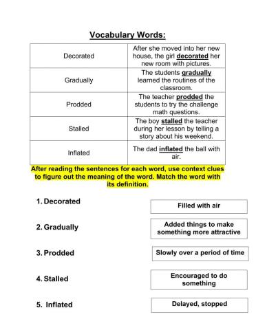 Grade 5 context clues 10-19