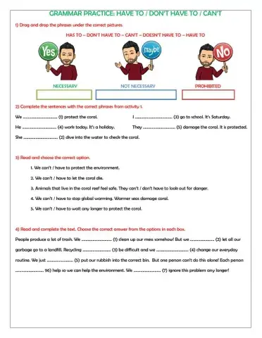 Have to-don't have to-can't