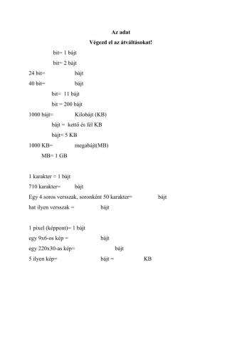 Az adat - 6.osztály