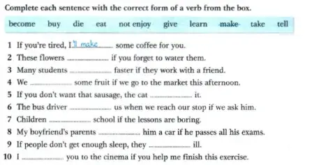 Zero and First Conditionals 1