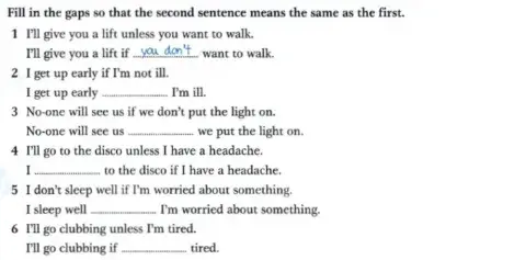 Zero and First Conditionals 2