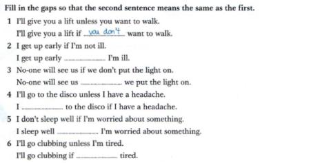 Zero and First Conditionals 2