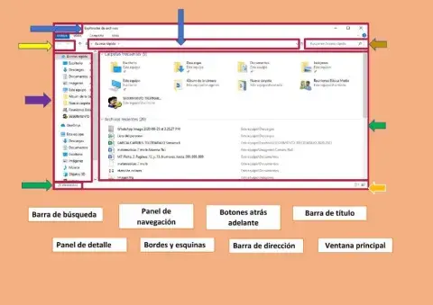 Partes de la ventana del Explorador