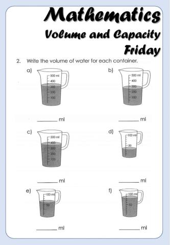 Mathematics - 3B - Capacity and Volume F