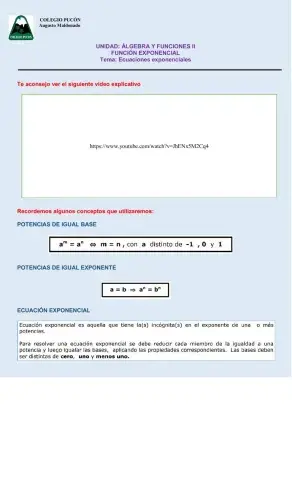 Ecuaciones exponenciales