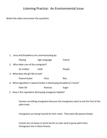 Listening Practice: An Environmental Issue