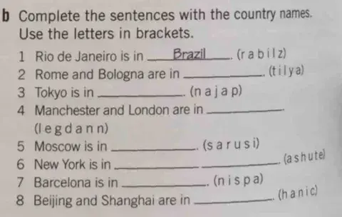 Countries - verb tobe