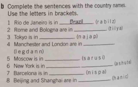 Countries - verb tobe