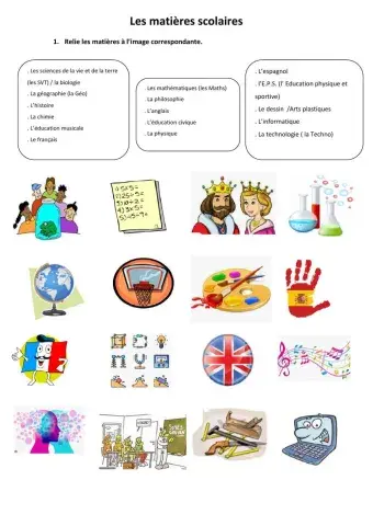 Les matières scolaires